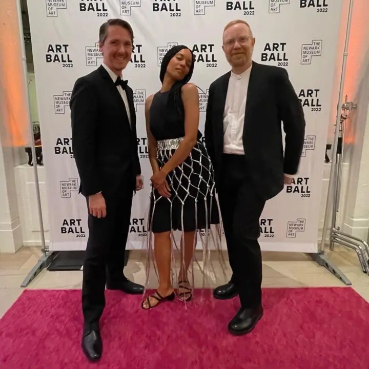 Shaun Kardinal, Raya Leary, and Corey Gutch elegantly dressed at the 2022 Art Ball, New...