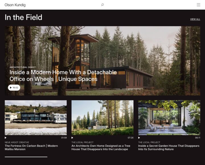 Modern home in forest: architectural digest feature on detachable office, unique spaces...