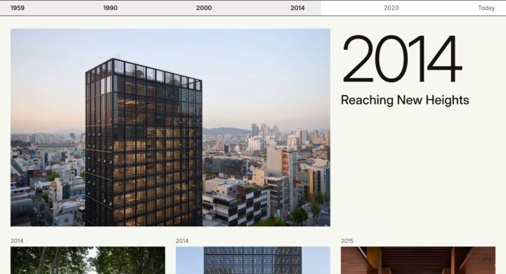 a screenshot of an Olson Kundig timeline era