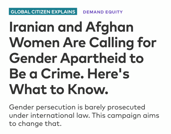 Iranian and Afghan women advocate for criminalizing gender apartheid, seeking internati...