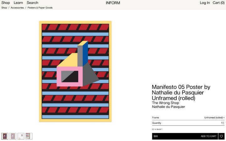 Colorful abstract geometric poster by Nathalie du Pasquier with bold patterns, availabl...