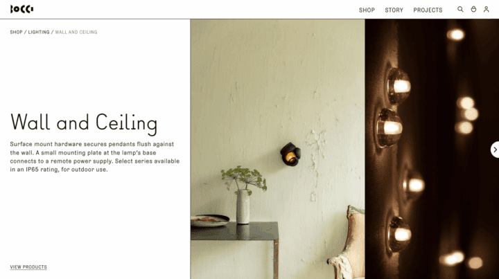 Modern wall and ceiling lighting display with stylish pendants for a sleek home decor t...