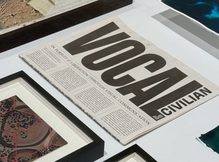 Newspaper titled Vocal Civilian promoting liberation through visual communication, disp...