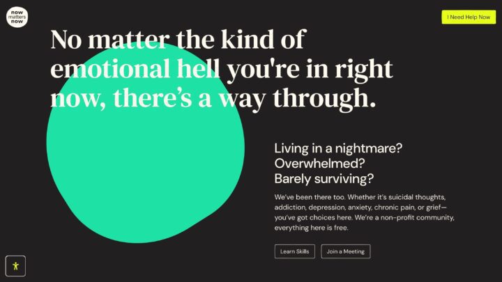 homepage with dark mode enabled