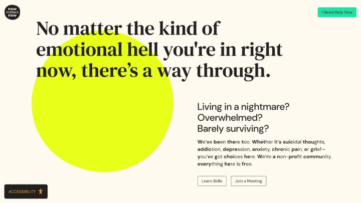 homepage with speed read accessibility enabled