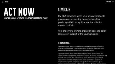 Join the global action to end gender apartheid. Advocate for legal recognition and policy change with the EGA Campaign.