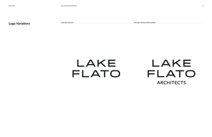 Lake Flato logo variations: simple vertical design, one with ARCHITECTS descriptor, sho...