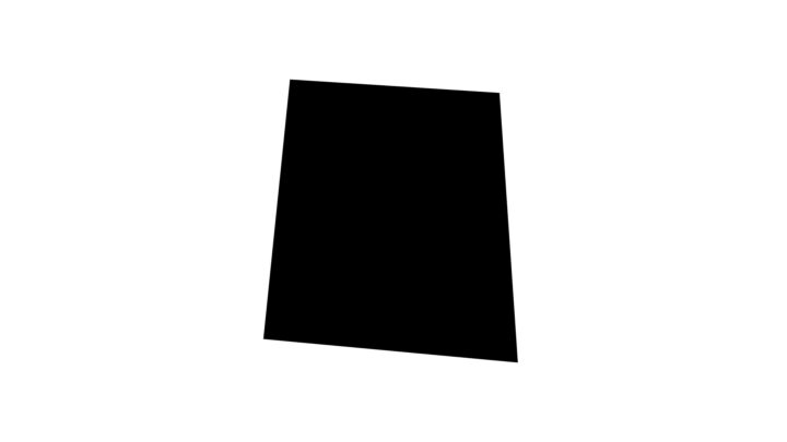 Black irregular polygon shape on a white background.